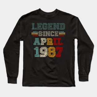 36 Years Old Legend Since April 1987 36th Birthday Long Sleeve T-Shirt